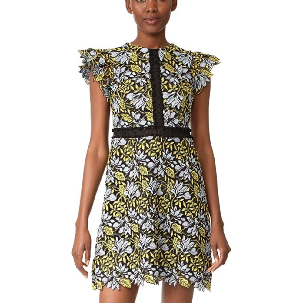 Cynthia Rowley Flutter Sleeve Lace Dress